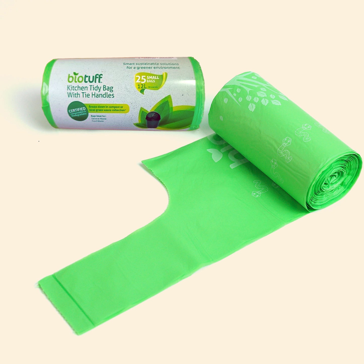 12L Kitchen Tidy Bin Liner with Handles (FOGO Compostable)