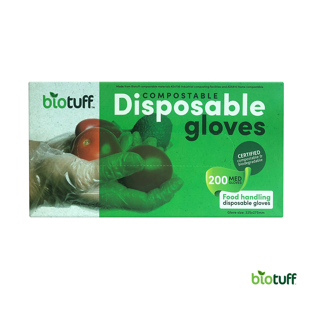 Compostable Disposable Kitchen Gloves - Medium Size - Carton