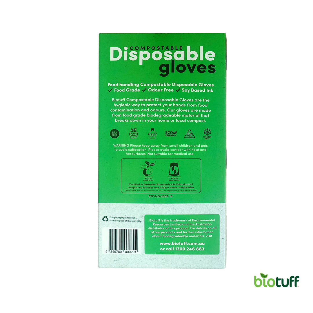 Compostable Disposable Kitchen Gloves - Medium Size