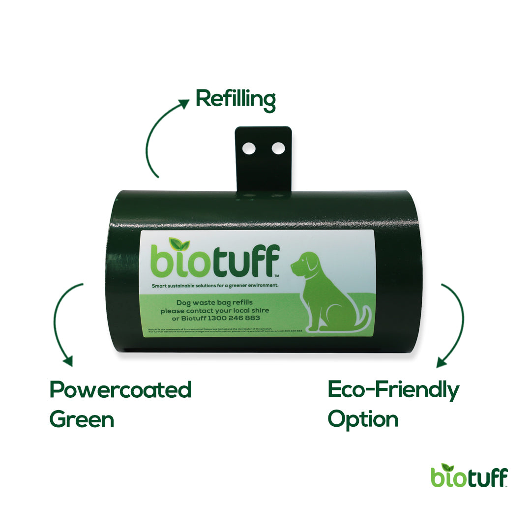 Dog Waste Dispenser 314 Grade Stainless Steel Powder Coated Green