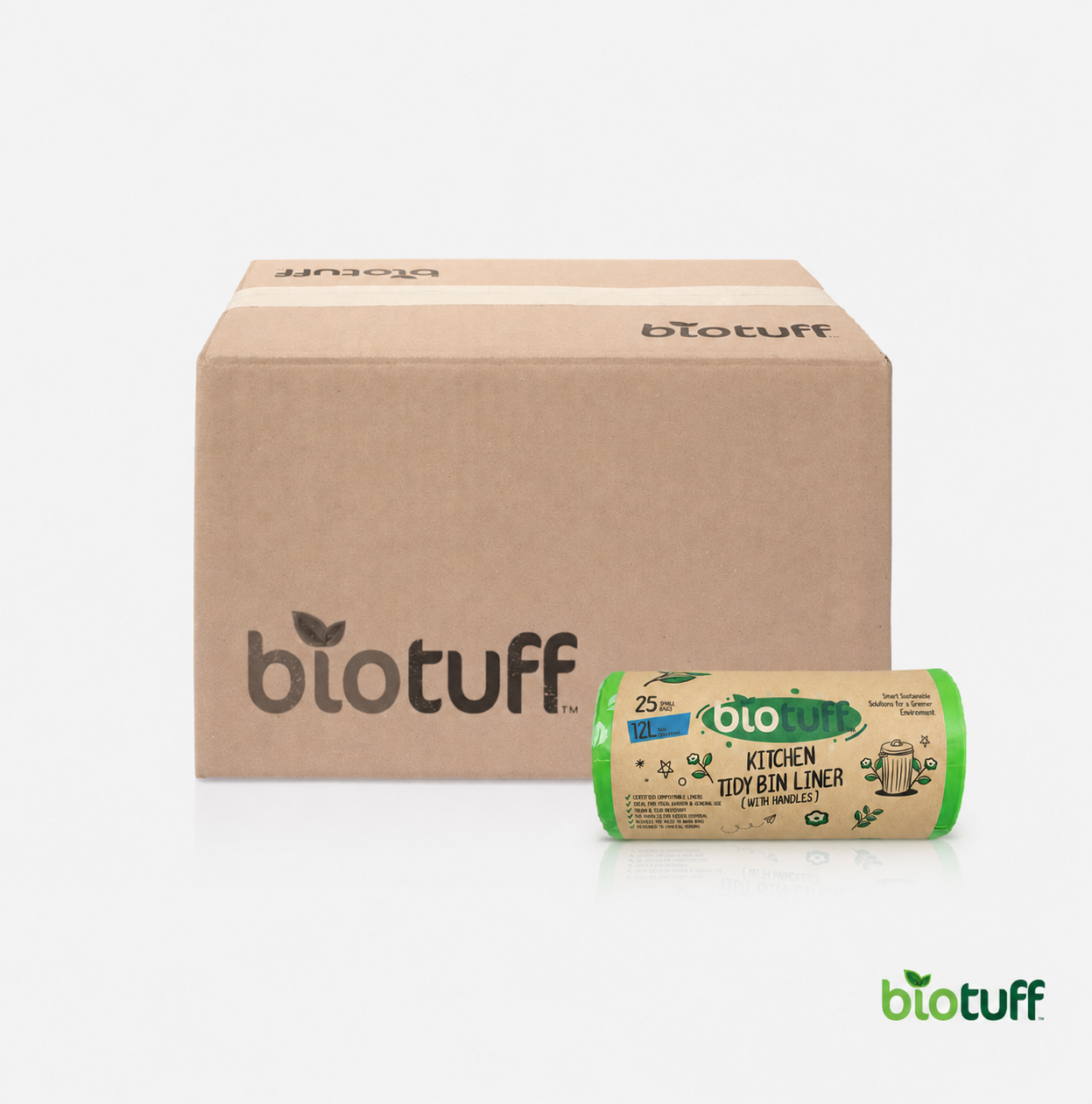 12L Kitchen Tidy Bin Liner with Handles (FOGO Compostable)