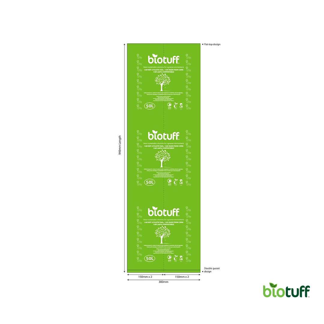 General Use Bin Liners - Large 50 Litre (30 Bags Per Roll) - 10 Rolls Per Carton - 300 Bags
