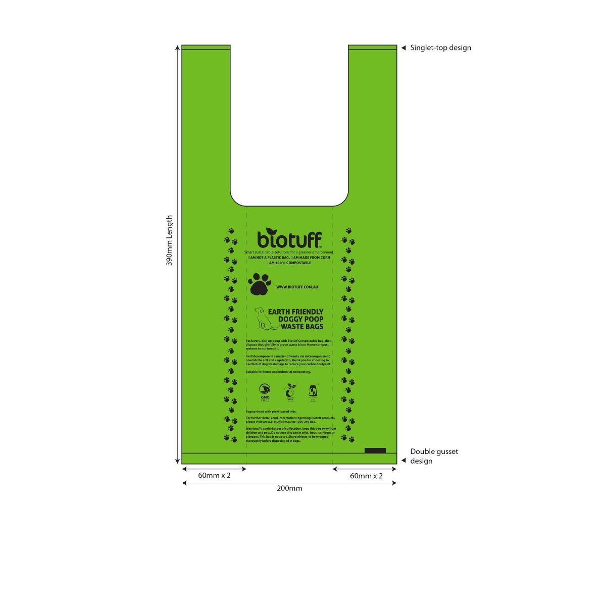 Council dog waste roll (225 Bags Per Roll) 4 Rolls Per Carton - Carton Of 900 Bags