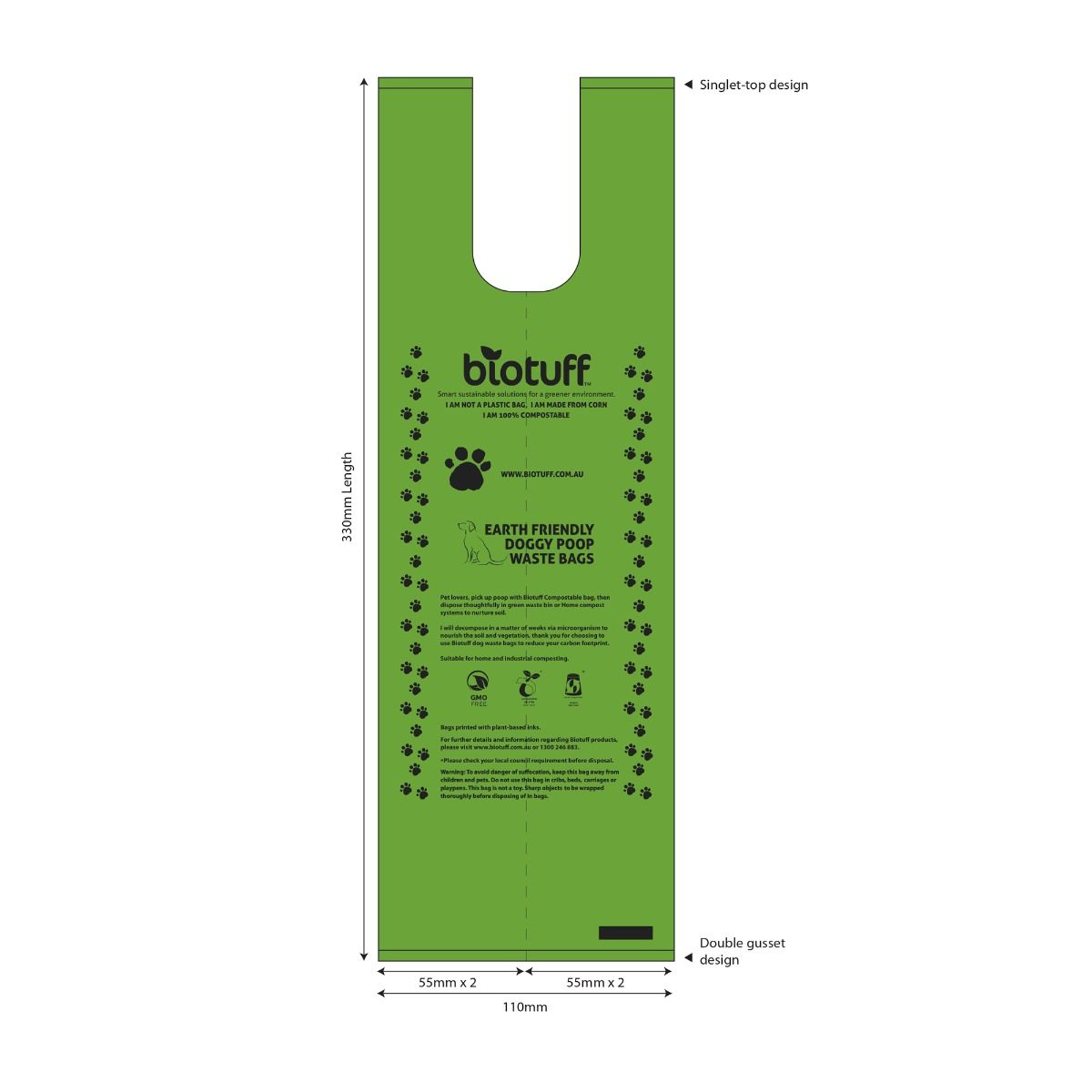 Dog Waste Refill Bags (4 Pack - 60 bags)