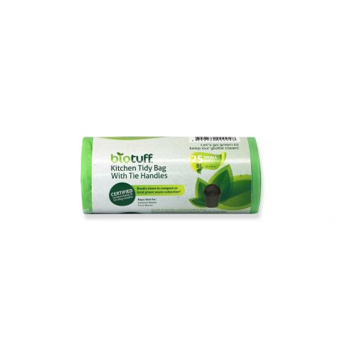 8L Kitchen Tidy Bin Liners With Handles (25 Bags Per Roll) 40 Rolls Per Carton - 1000 Bags