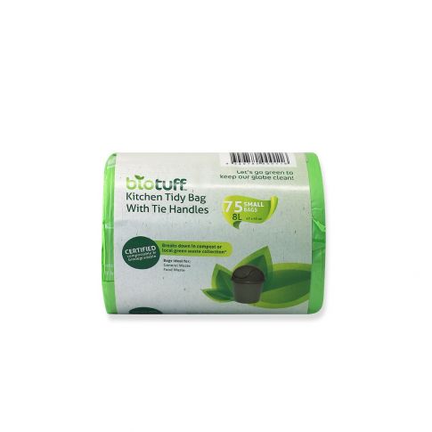 8L Kitchen Tidy Bin Liner with Handles (75 bags) - Home Compostable