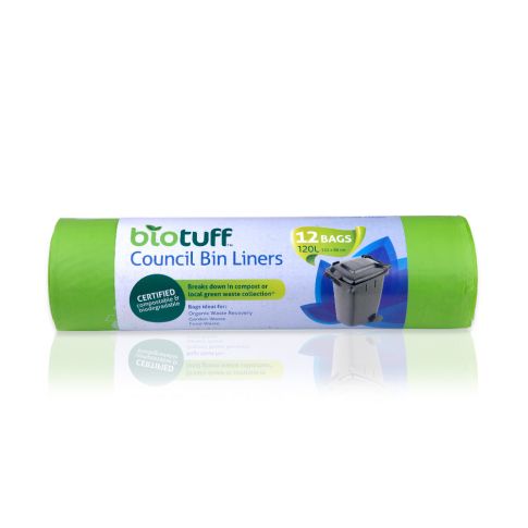 Council Bin Liner - 120/140 Litre (12 Bags Per Roll) Carton Of 10 Rolls - 120 Bags