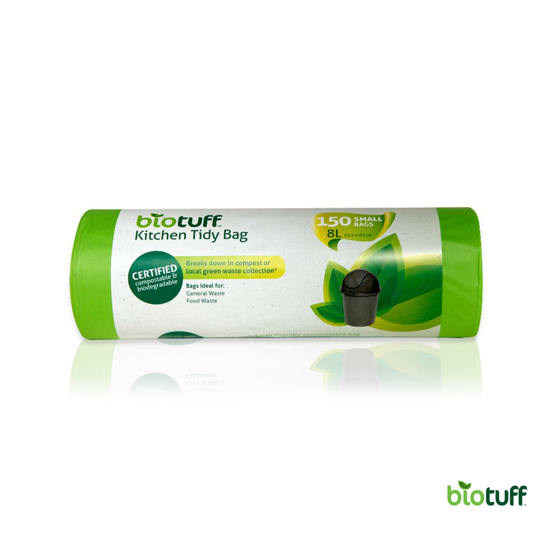 General Use Bin Kitchen Tidy Liner - Small 8 Litre (150 Bags Per Roll) - 8 Rolls Per Carton - 1200 Bags