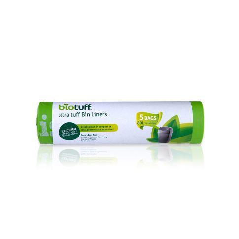 Xtra Tuff 80L Council Bin Liner Garden sacks (45um Microns) - 5 Bags Per Roll - 20 Rolls Per Carton - 100 Bags