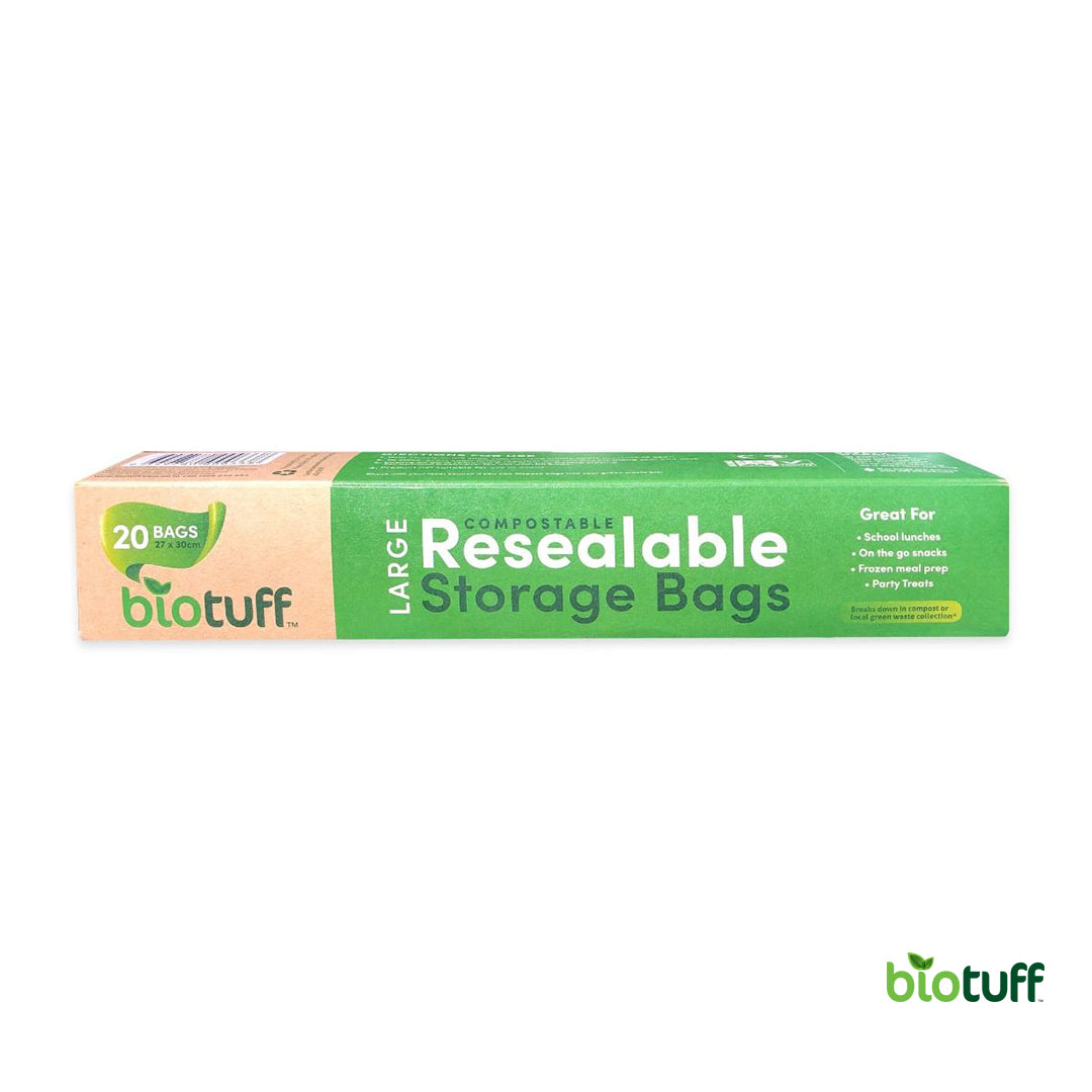 Large Biodegradable Resealable Sandwich Zip lock Bags - 20 pack - 24 Units Per Carton - 480 Bags