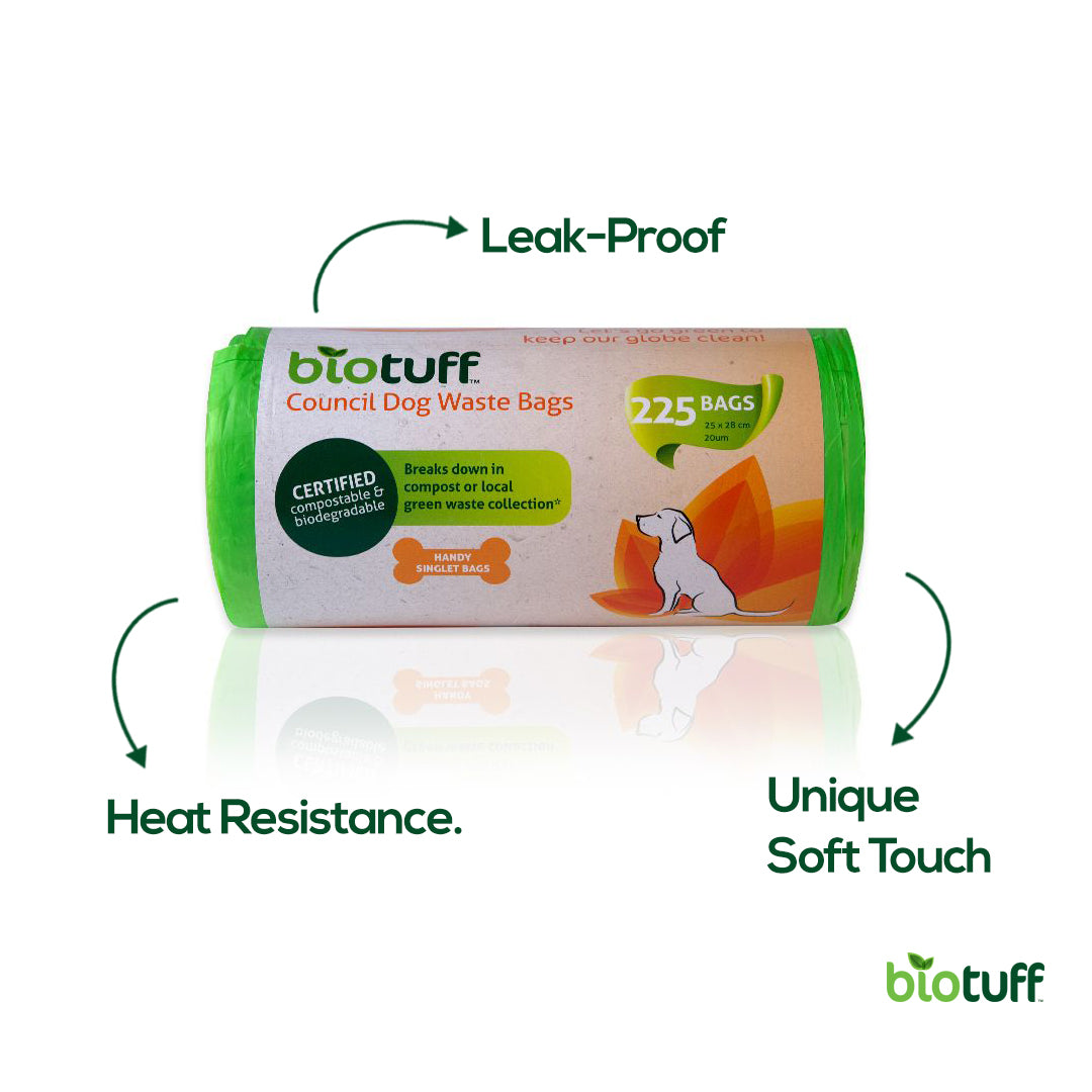 Council Dog Waste Bags (with handles)- 225 Bag Roll
