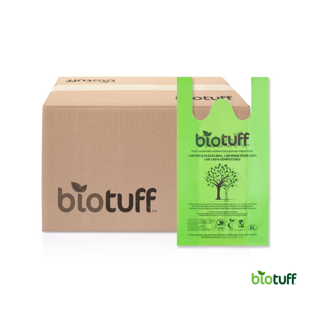 Biodegradable Medium Singlet Retail Bags 8L Capacity - Carton Of 1000 Bags
