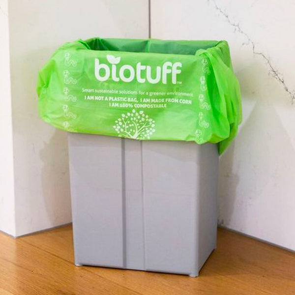 FOGO compostable kitchen garbage bags, kitchen bin liners, biodegradable kitchen trash bags, kitchen tidy bin liners ,