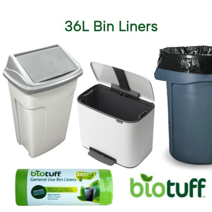 36L General Use Bin Liners (25 bags) - Home Compostable