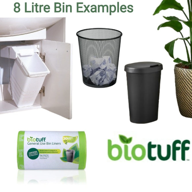 8L Kitchen Tidy Bin Liner (75 Bags) - Home Compostable