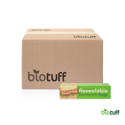 Biodegradable Resealable Sandwich Zip Lock Bags (30 Bags Per Box) Carton Of 24 Boxes - 720 Bags