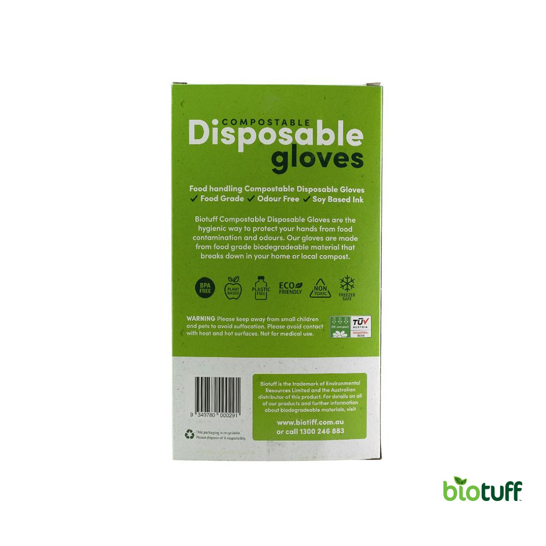 Compostable Disposable Kitchen Gloves Large Size - 200 Gloves Per Box