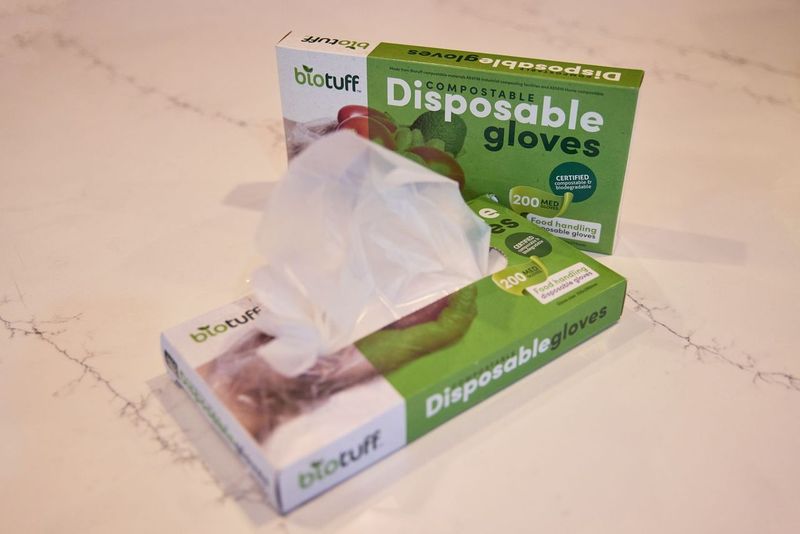 Compostable Disposable Kitchen Gloves - Medium Size