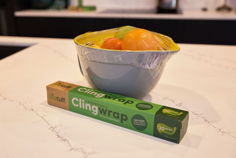 Biodegradable and Compostable Cling Wrap - 100 perforated sheets x 30 Metre Wide - Carton Of 20 Units