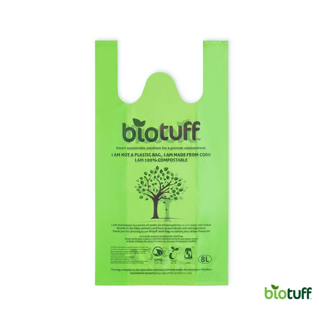 Biodegradable Medium Singlet Retail Bags - 8L Capacity - 100 Bags