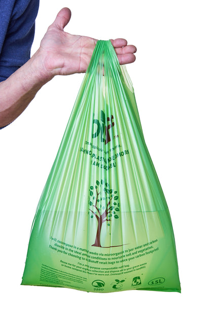 Biodegradable Large Singlet Retail Bags 15L Capacity - 100 Bags