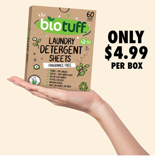 Biotuff Eco Cleaning Sheets – Laundry, Dishwashing & Dog Shampoo 🔥 Now $4.99 – Save 83%